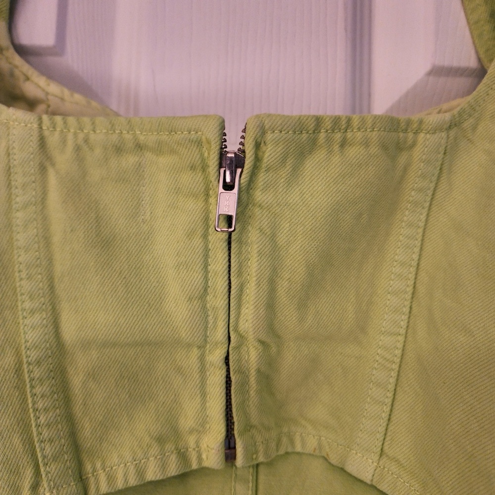 Mara Hoffman Cropped Corset Milla Denim Top Neon Green Women’s Size 0 - Picture 10 of 12